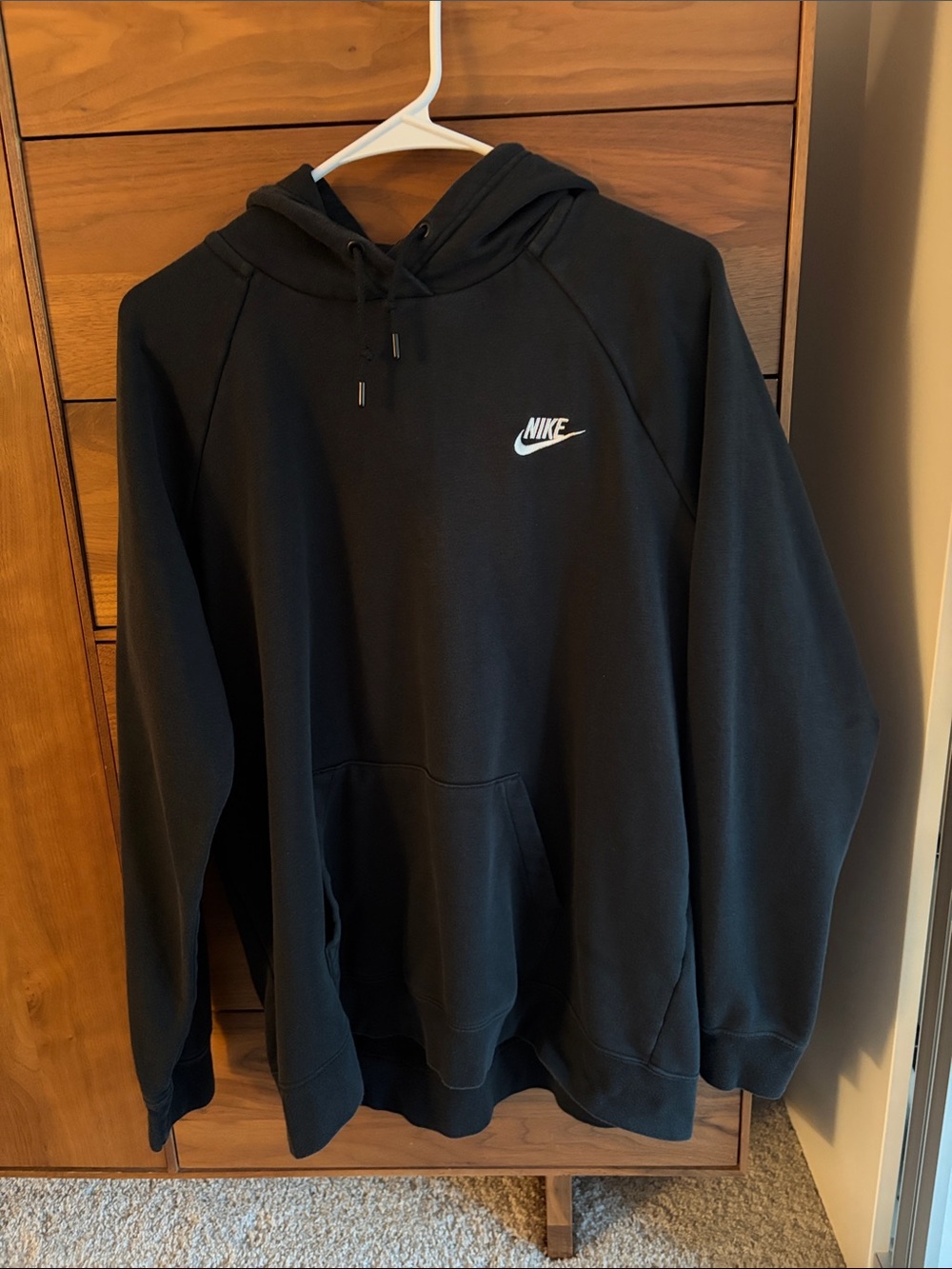 Nike Black Hoodie with White Swoosh